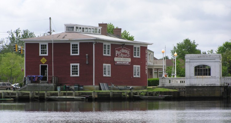 Red canoe shop along the Pocomoke River