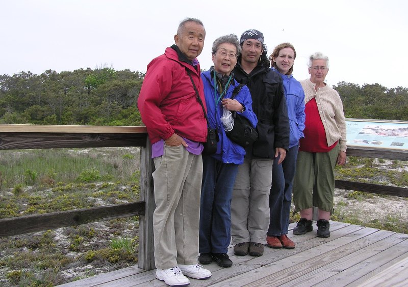 All five of us standing on a platform