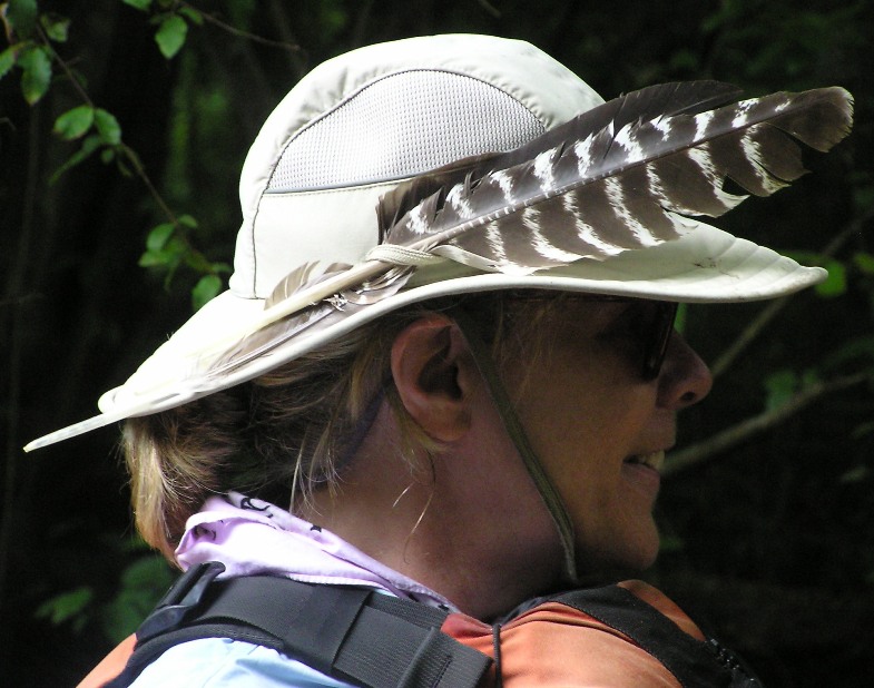 Sue with osprey feather in her hat