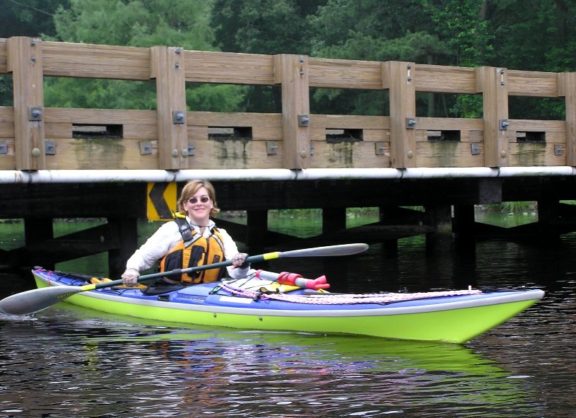 Suzanne kayaking