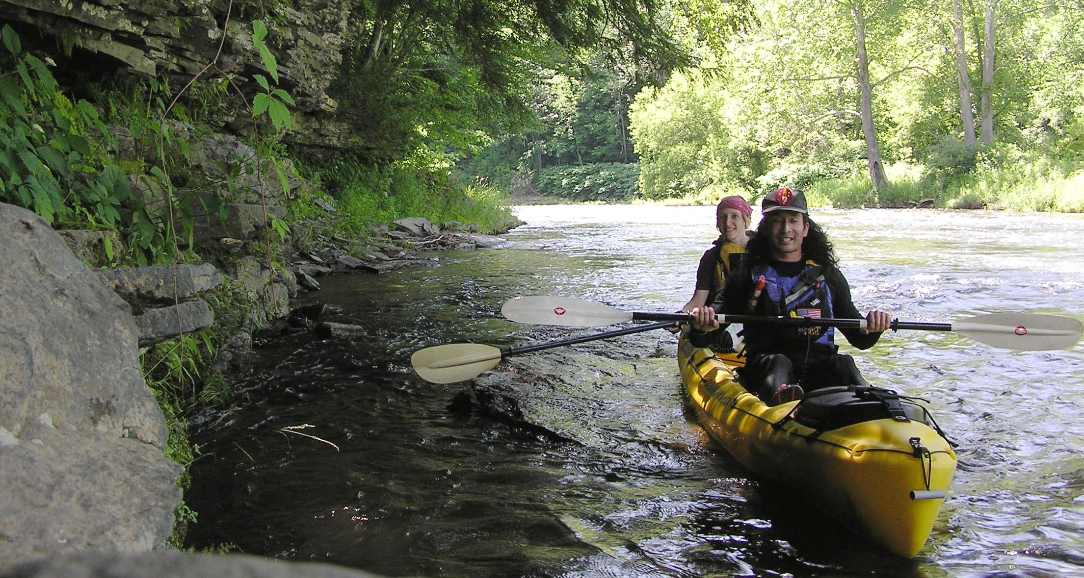 Norma and I on the tandem kayak on Pine Creek