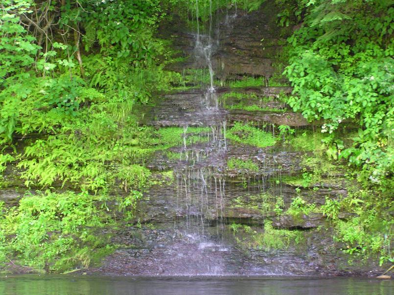 Water dripping down a vertical area