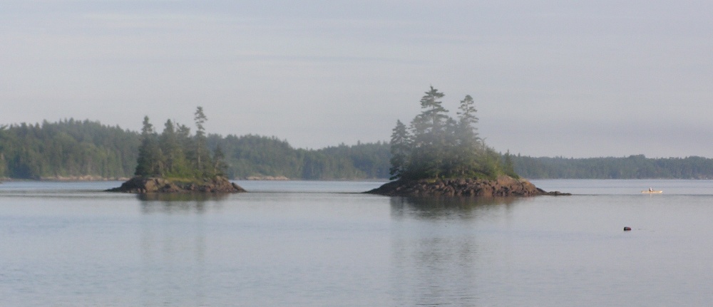 Two islands at high tide