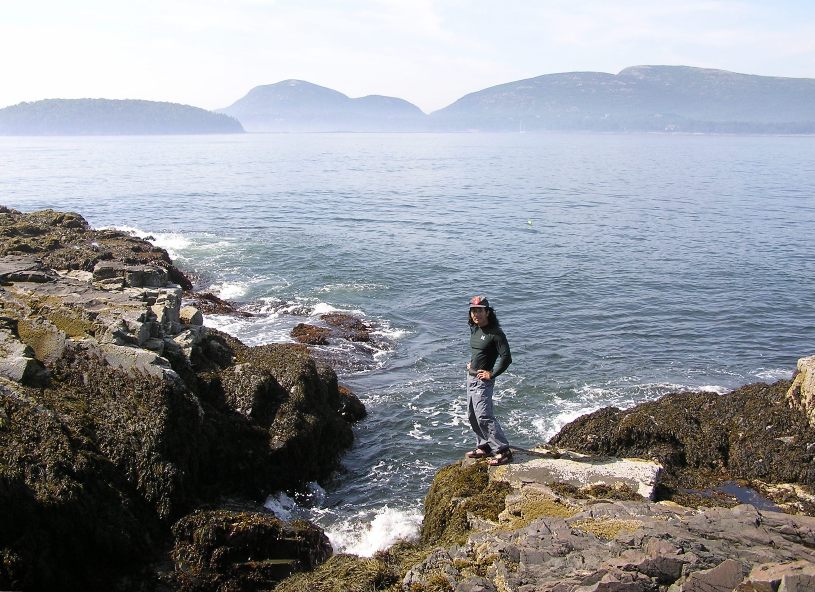 Me standing near a sharp drop-off by the water