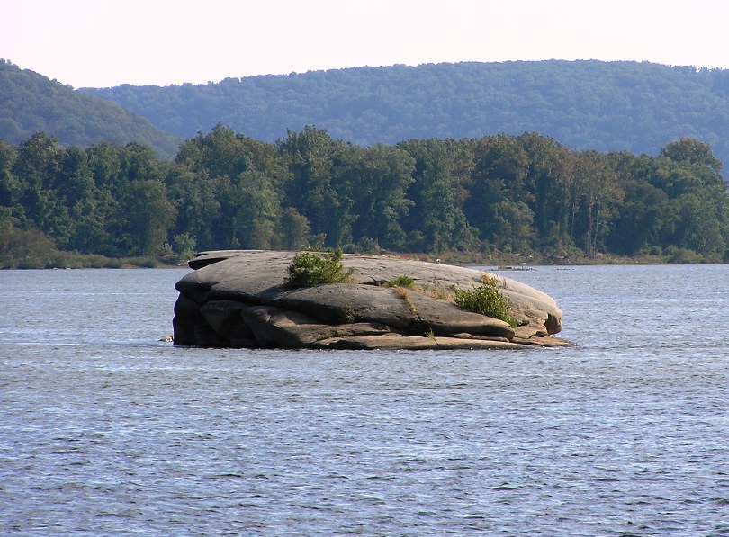 Big Indian Rock, a big boulder in the water