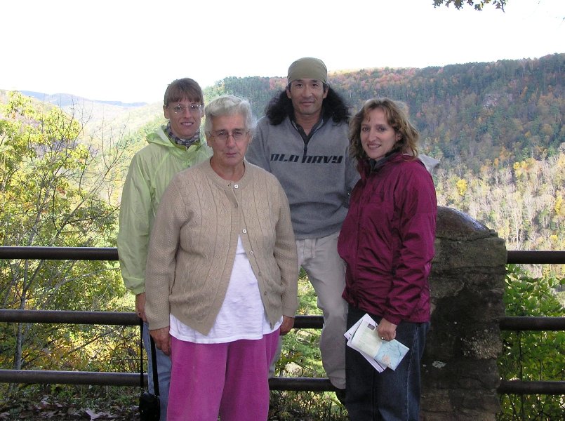 The four of us at the edge of an overlook