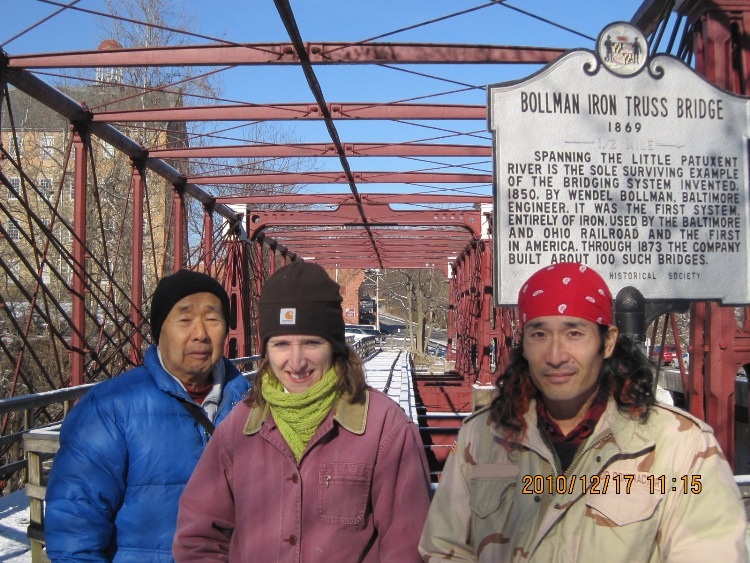 Dad, Norma, and I at the Bollman Truss Bridge