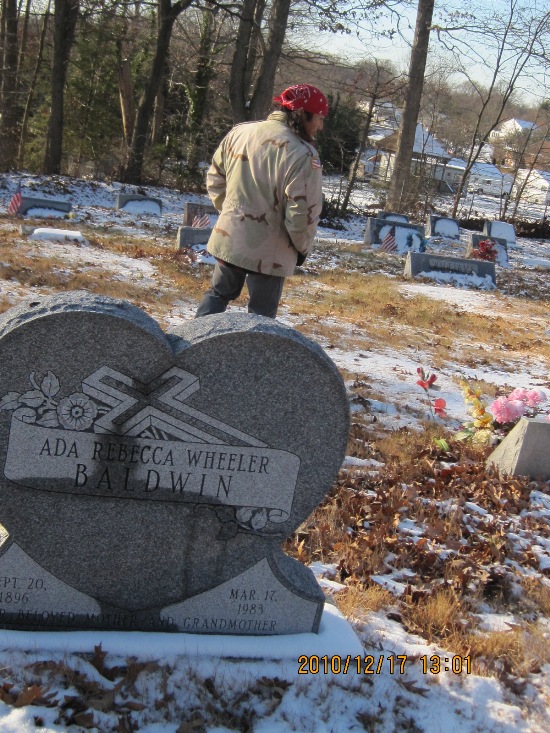 Baldwin tombstone with me behind