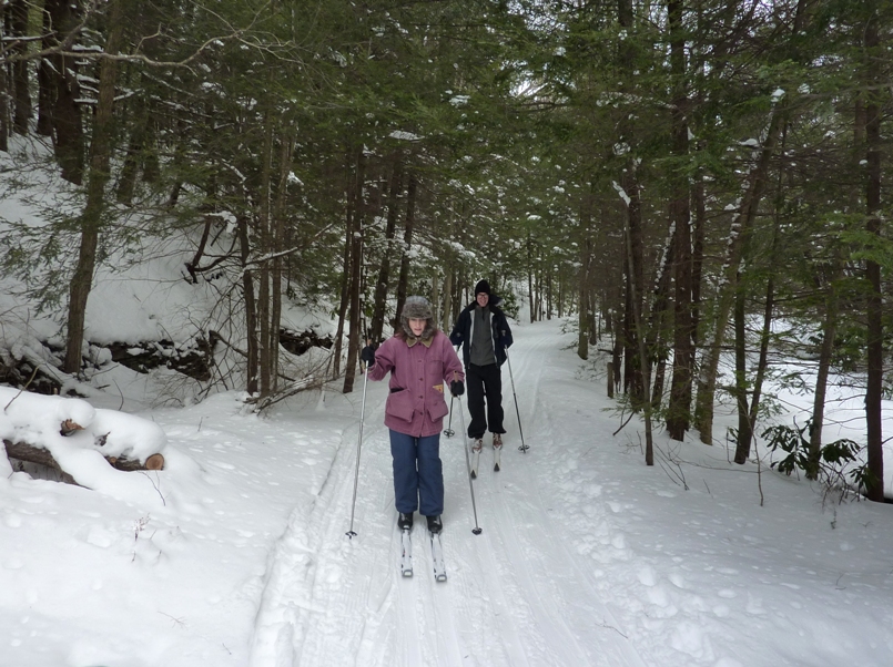 Norma and Clark skiing