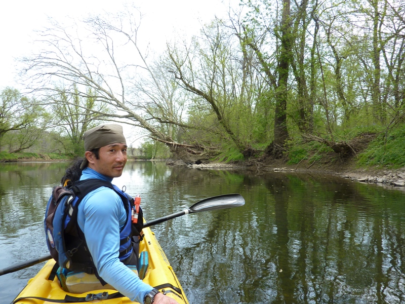 Me in the kayak, looking back