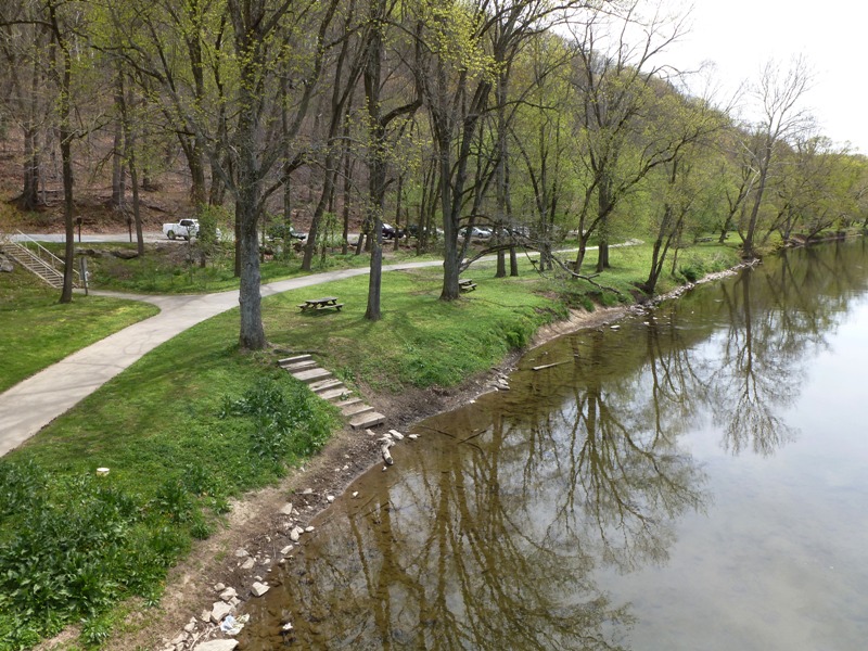 Launch site, river, and path