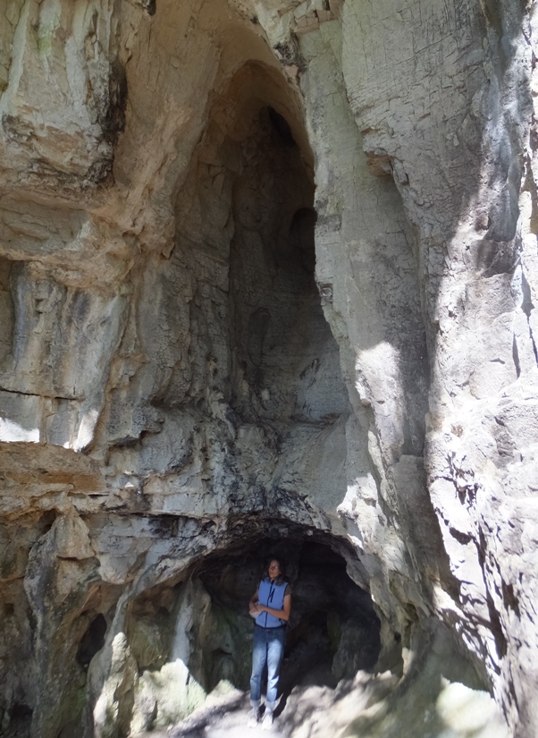 Carmen at the cave entrance