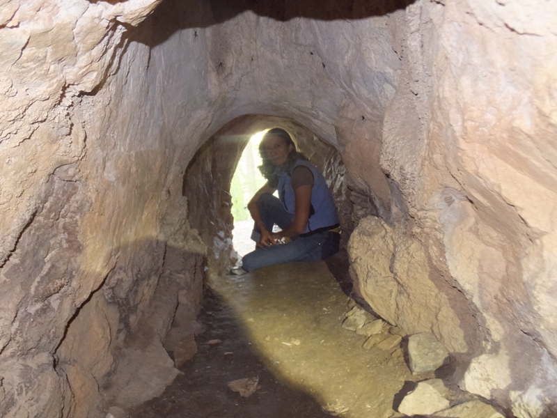 View from within the cave, looking at Carmen near the entrance