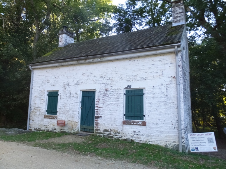 Lockhouse, a white brick building