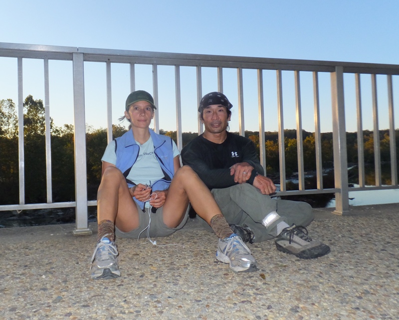 Carmen and me seated at the Great Falls overlook