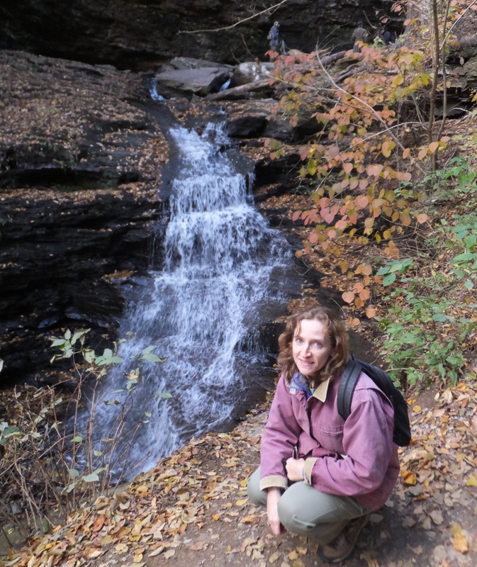 Norma in front of the falls