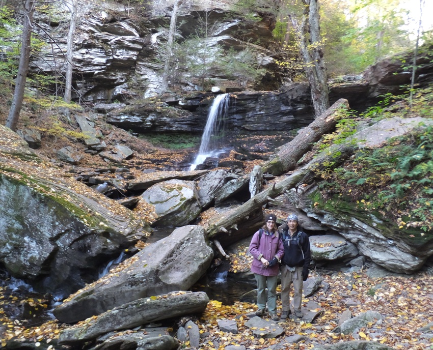 Norma and I with the waterfall behind