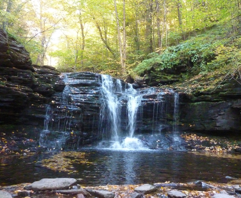 Front view of Wyandot waterfall