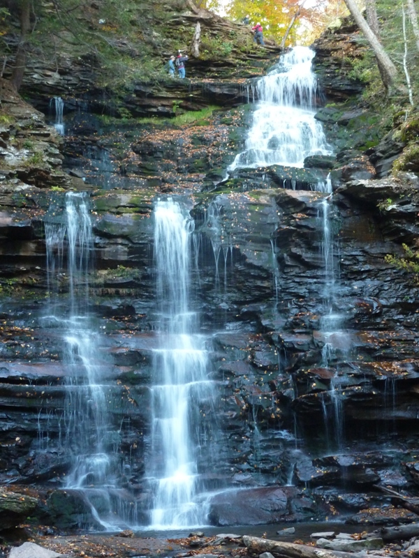 Close-up displaying the steepness of the falls