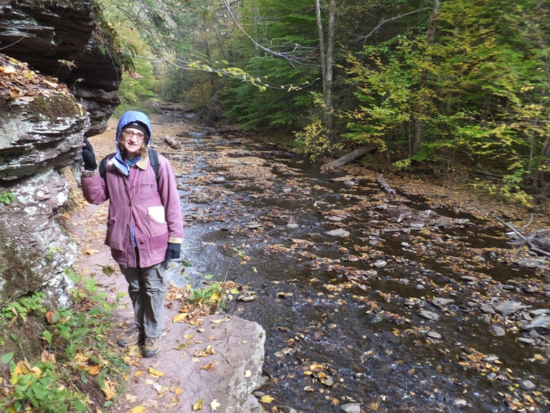 Norma at a wider section of Kitchen Creek