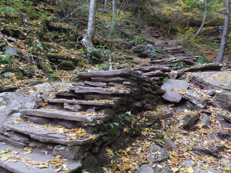 Carefully placed rocks create a beautiful set of stairs