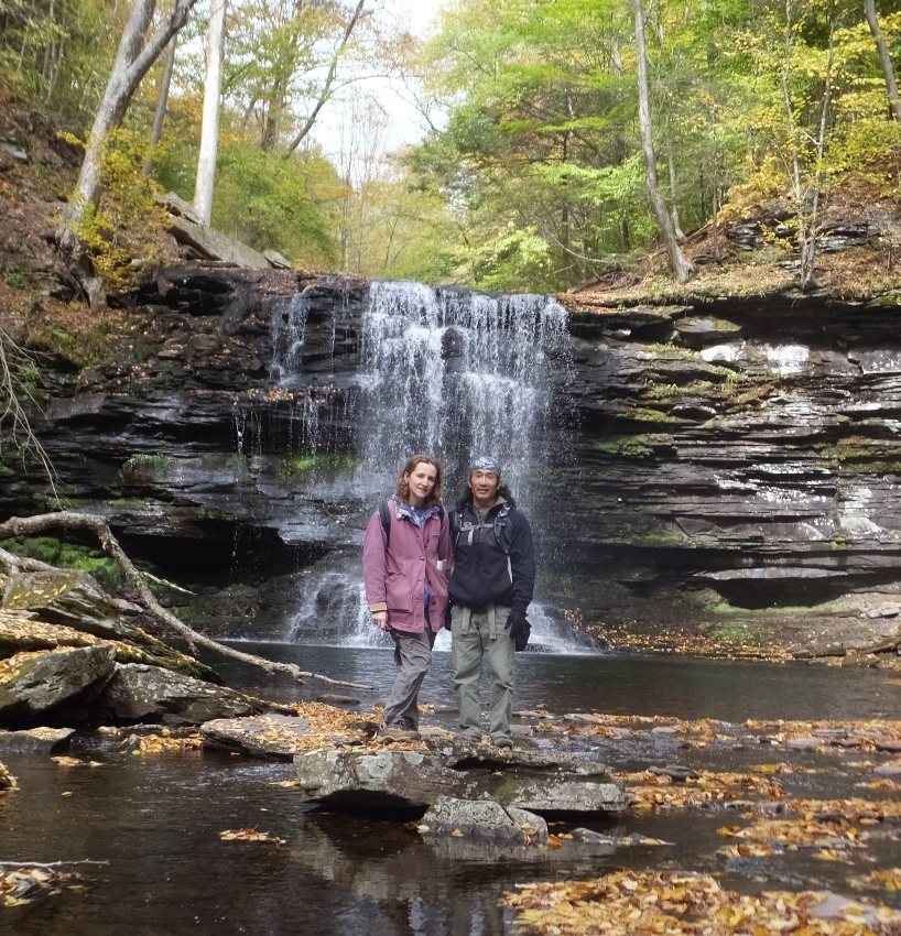 Norma and I in front of the falls