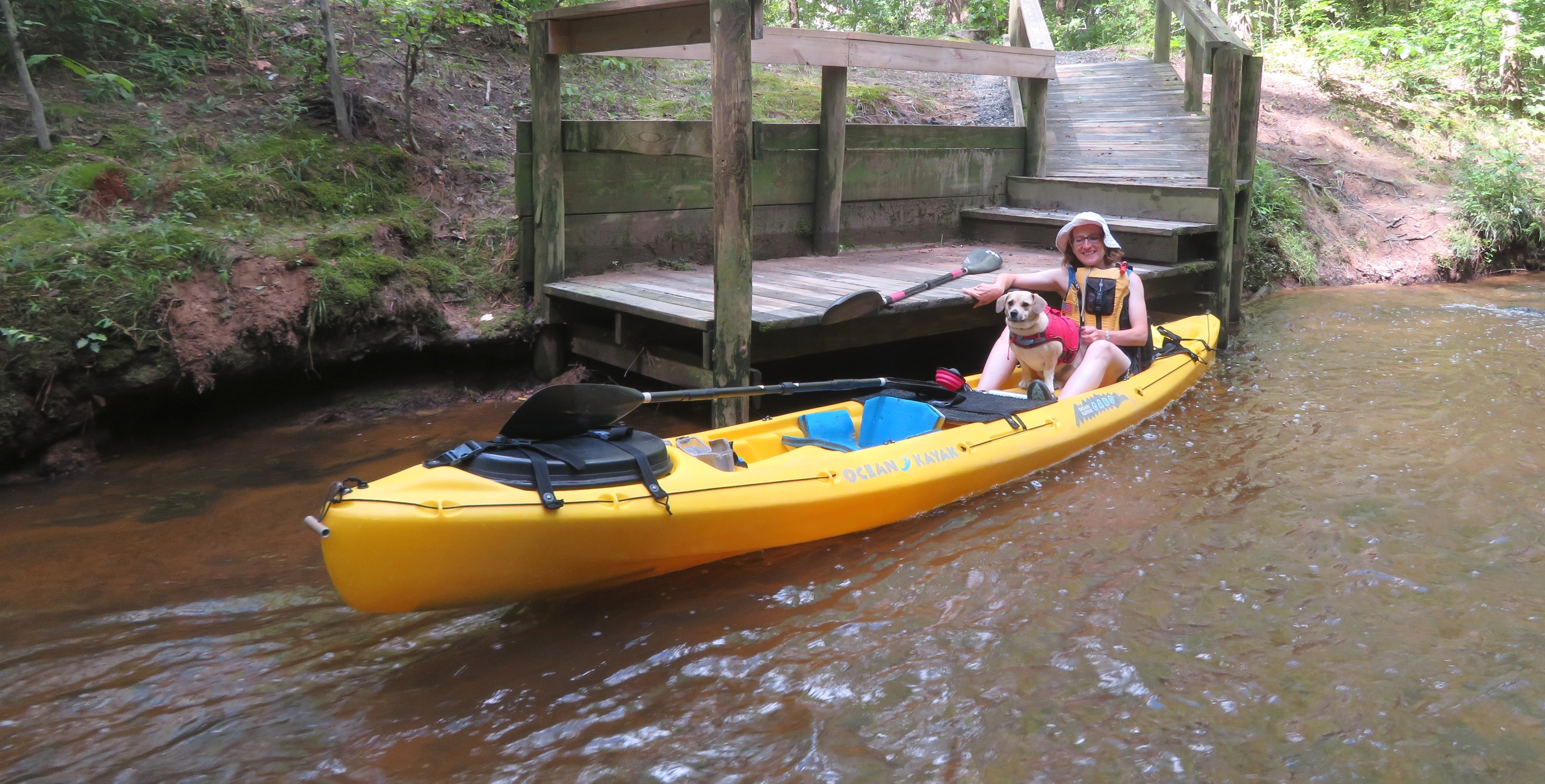 Norma and Daphne ready to launch at Great Mills Canoe-Kayak Launch