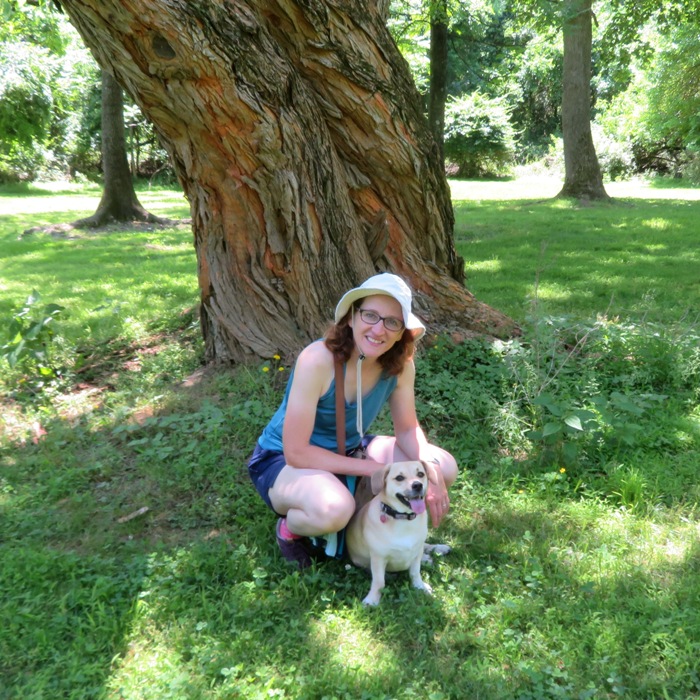 Norma and Daphne in front of tree