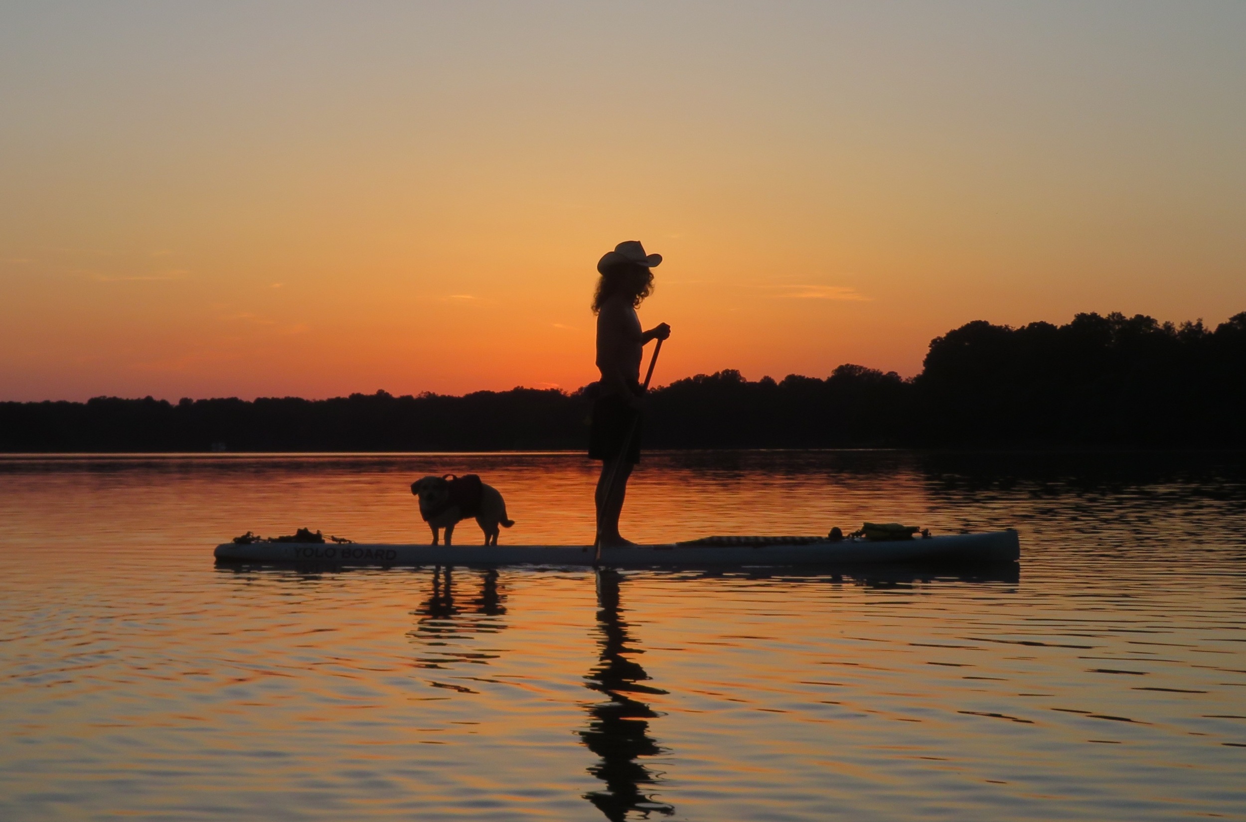 Me on SUP with Daphne on Still Pond Creek