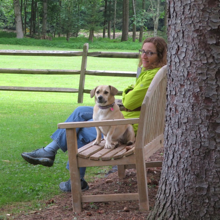 Daphne and Norma on a bench