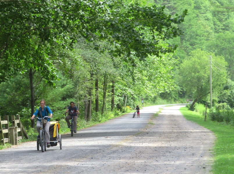 Norma and other riding on the rail trail