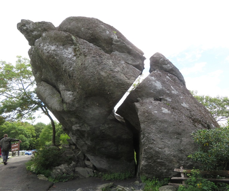 A big rock split in half called Split Rock