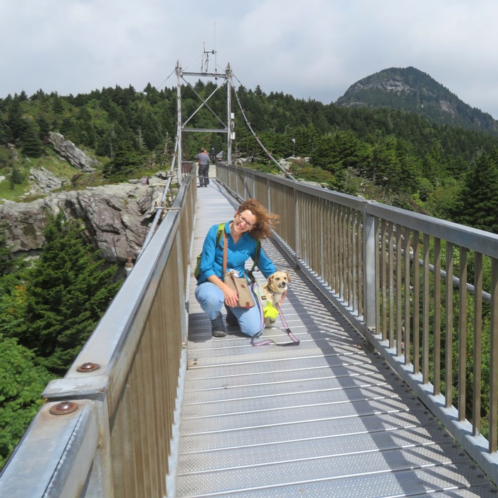 Norma and Daphne on the Swinging Bridge