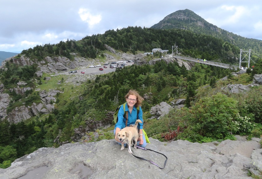 Norma and Daphne near the Mile High Swinging Bridge on Grandfather Mountain