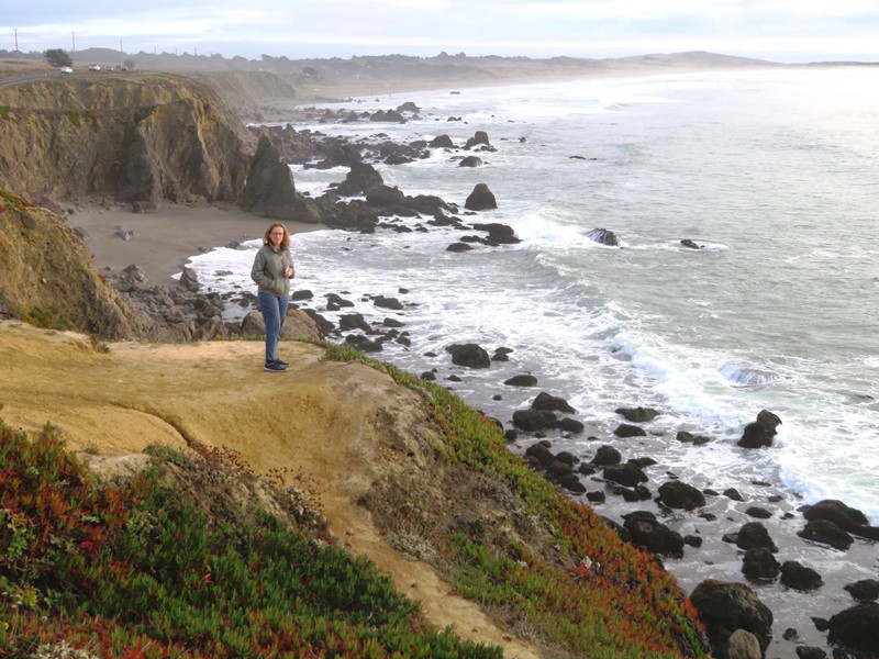 Norma with the Pacific Ocean behind