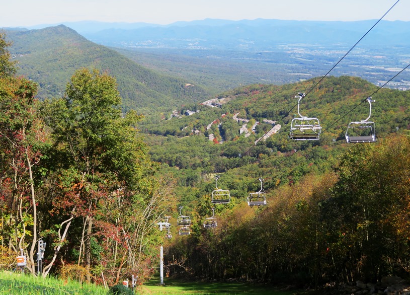 More forrested mountains with the ski lift