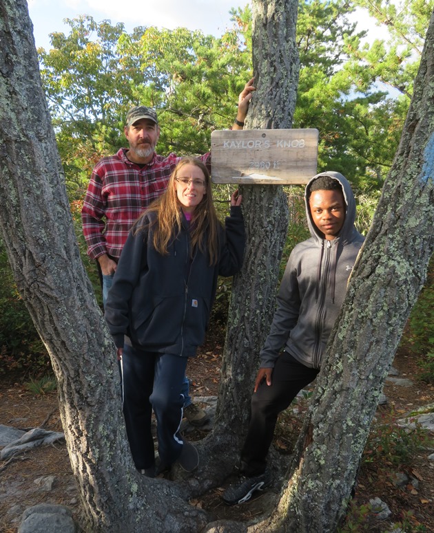 At the Kaylor's Knob sign