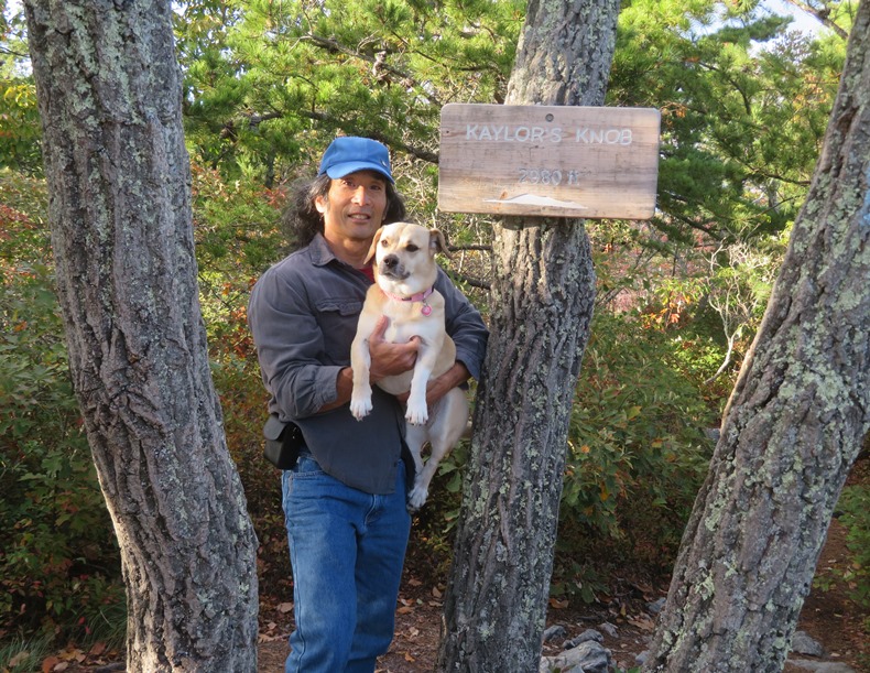 Daphne and I at the same sign