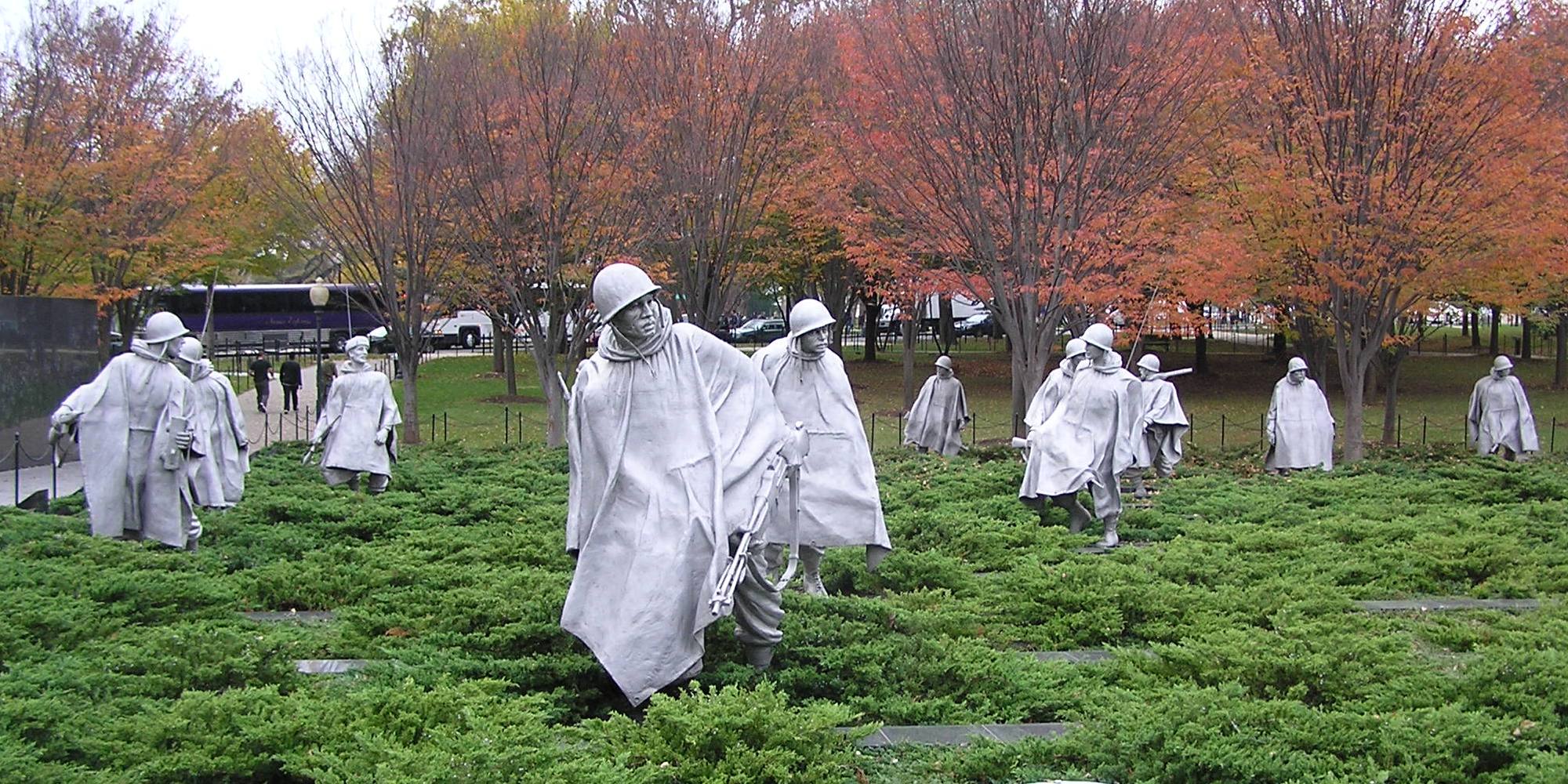 Statues at Korean War Veterans Memorial, November 9, 2009