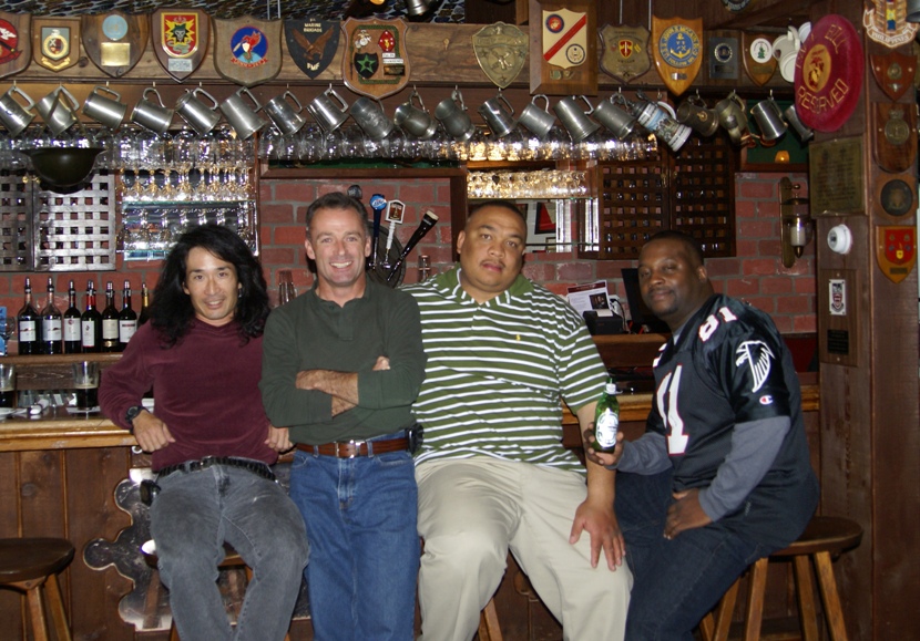 The four of us at the Globe and Laurel bar