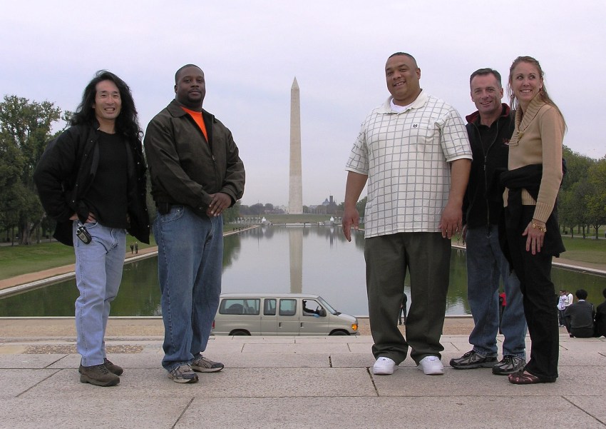 The five of us with the Washington Monument in the background