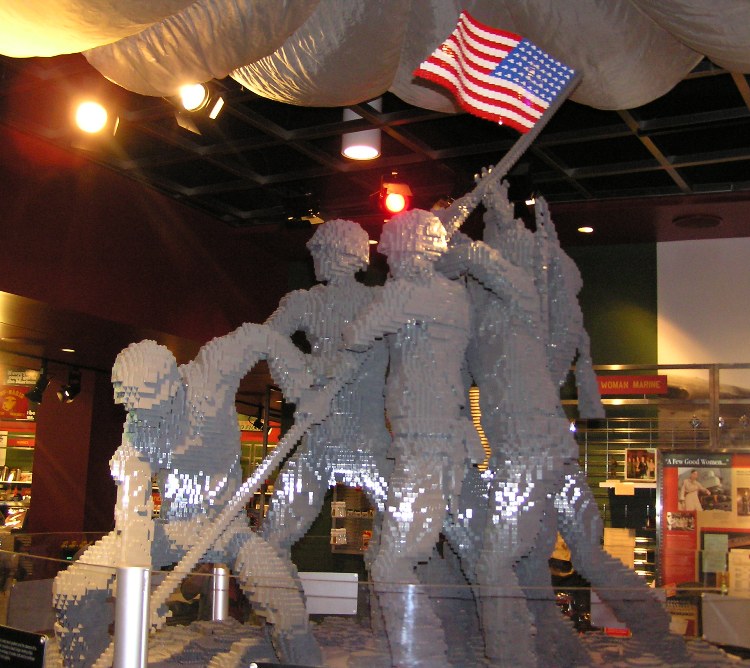 Iwo Jima flag raising made of Legos