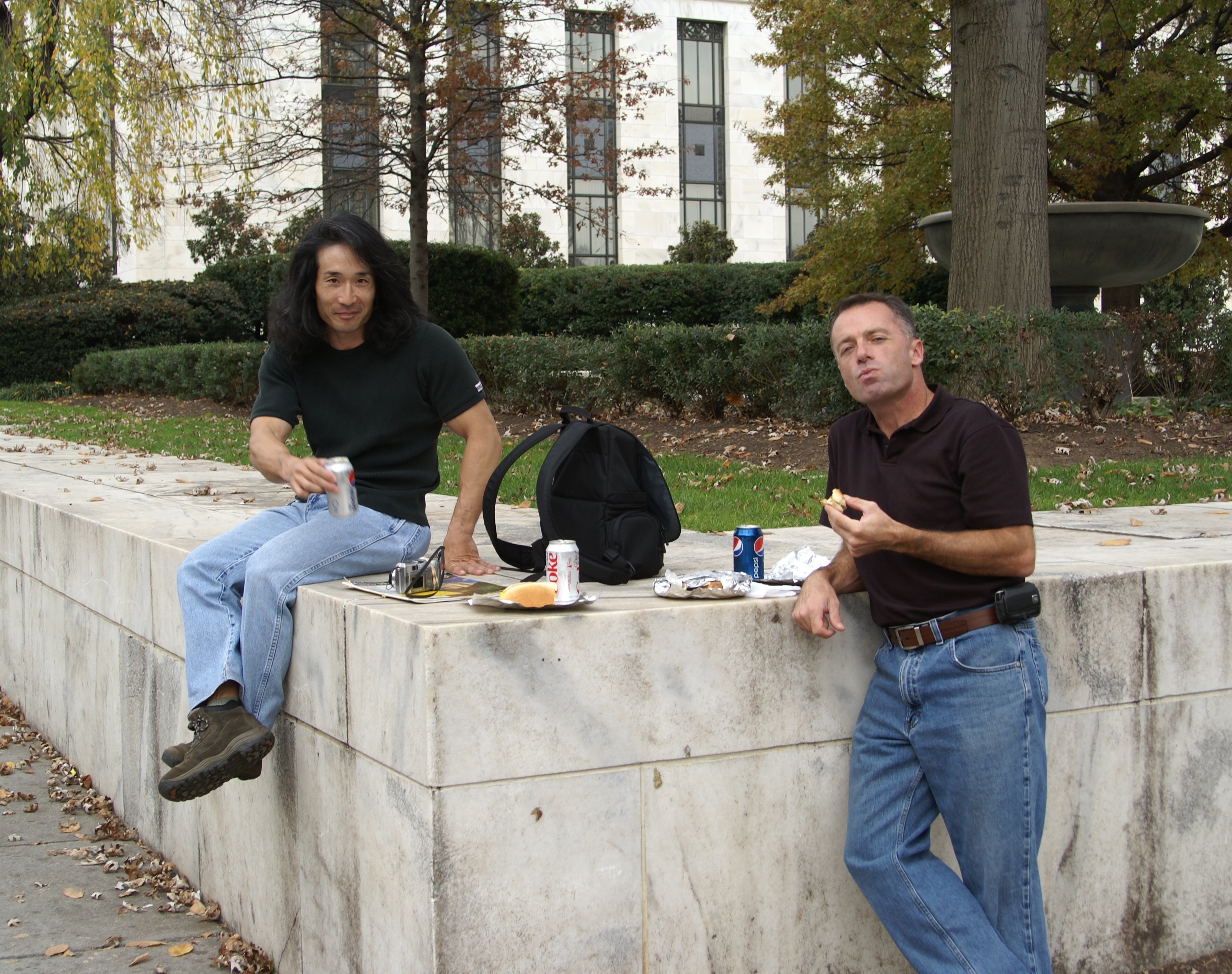 Mike and I eating lunch