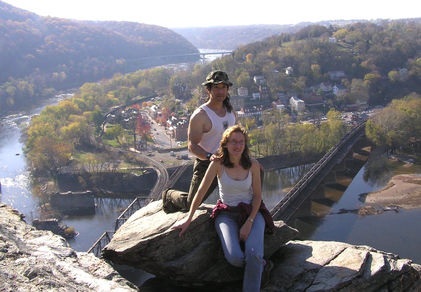 Norma and I at Maryland Heights with Harpers Ferry behind