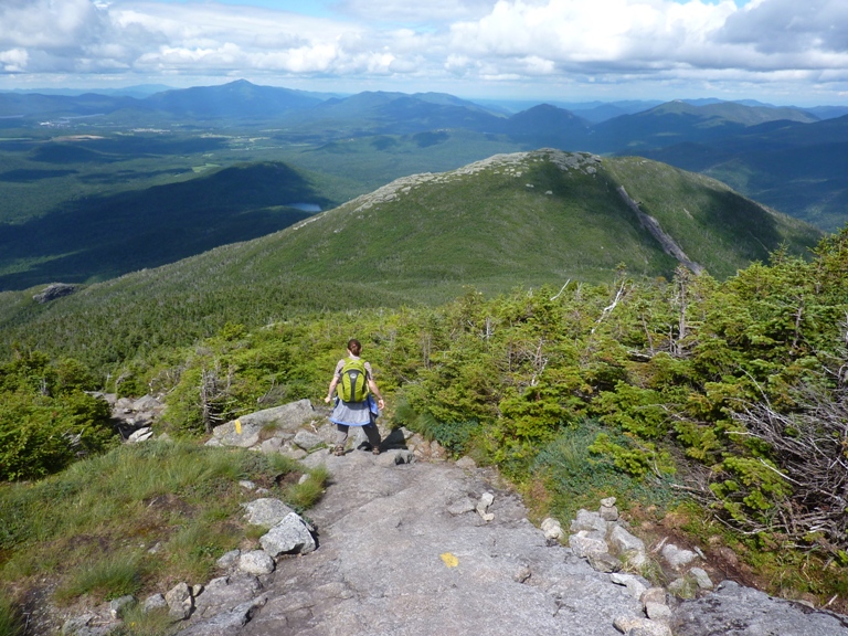 Norma walking down the mountain