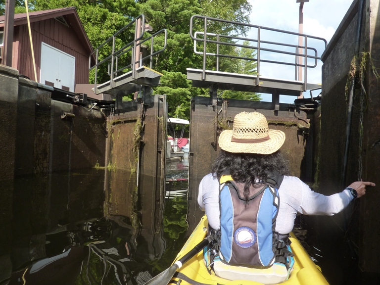 Lock gate opening with me in the foreground