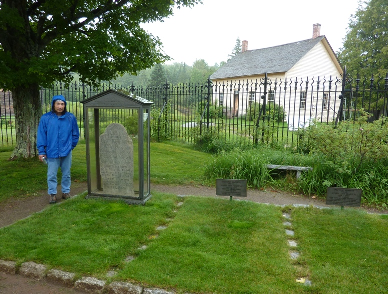 Me in raincoat at John Brown's gravesite