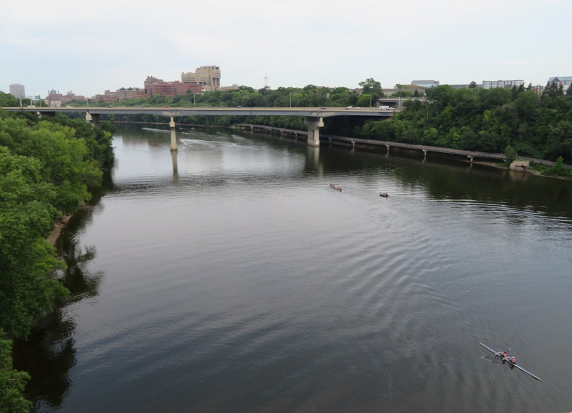 Rowers on the Mississippi River