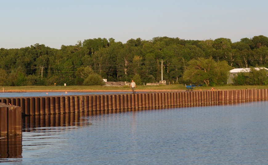 Steve walking on the pier