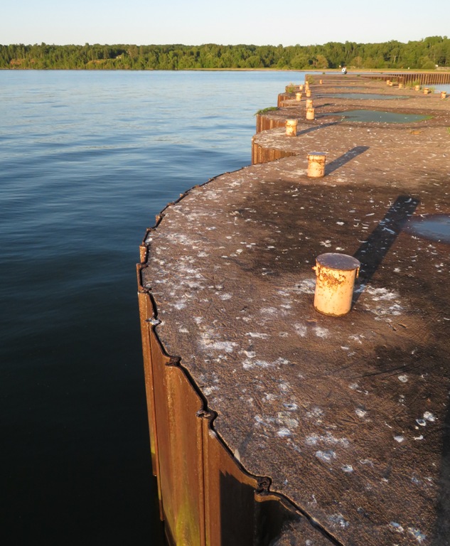 Concrete arcs connected to form a walkway on the pier